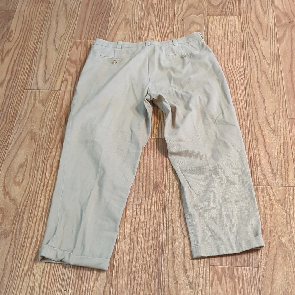Lands' End Traditional Fit pleated cuffed khakis, men's 38x29